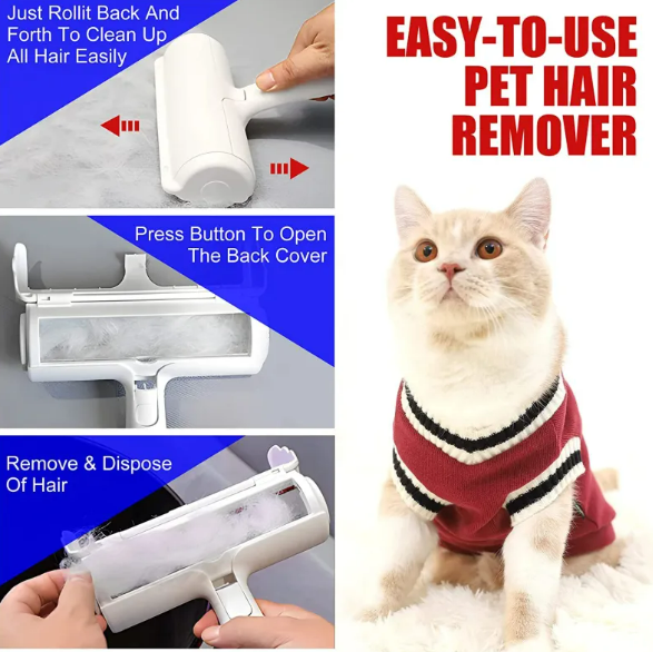 Reusable Pet Hair Remover Roller - Easy Fur & Lint Cleaner