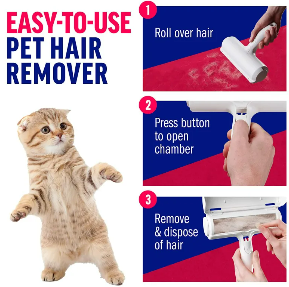 Reusable Pet Hair Remover Roller - Easy Fur & Lint Cleaner